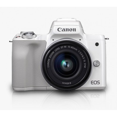 Canon EOS M50 Kit (EF-M15-45 IS STM) Mirrorless Camera (White)